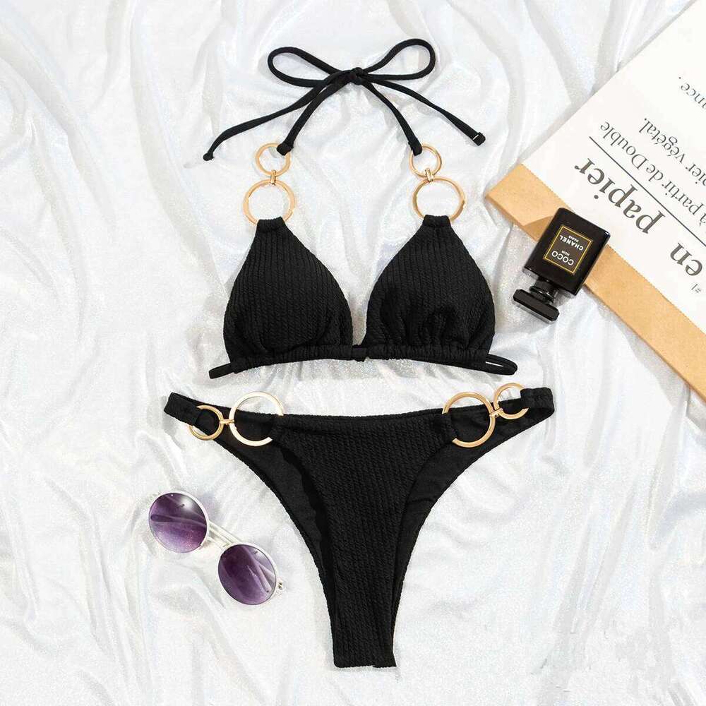 2023 Swimwear Women Sexy Bathing Suit High Waist Biquini Push Up Swimsuit Women's Bikinis Solid Bikini Set 2Pcs B538 C260207