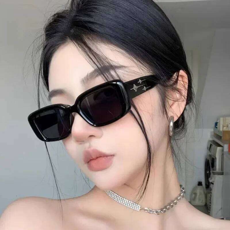 Luxury Retro Y2K Small Square for Women Men's Punk Sports Personalized Cat Eye Sunglasses with Colorful Mirrors Y260207
