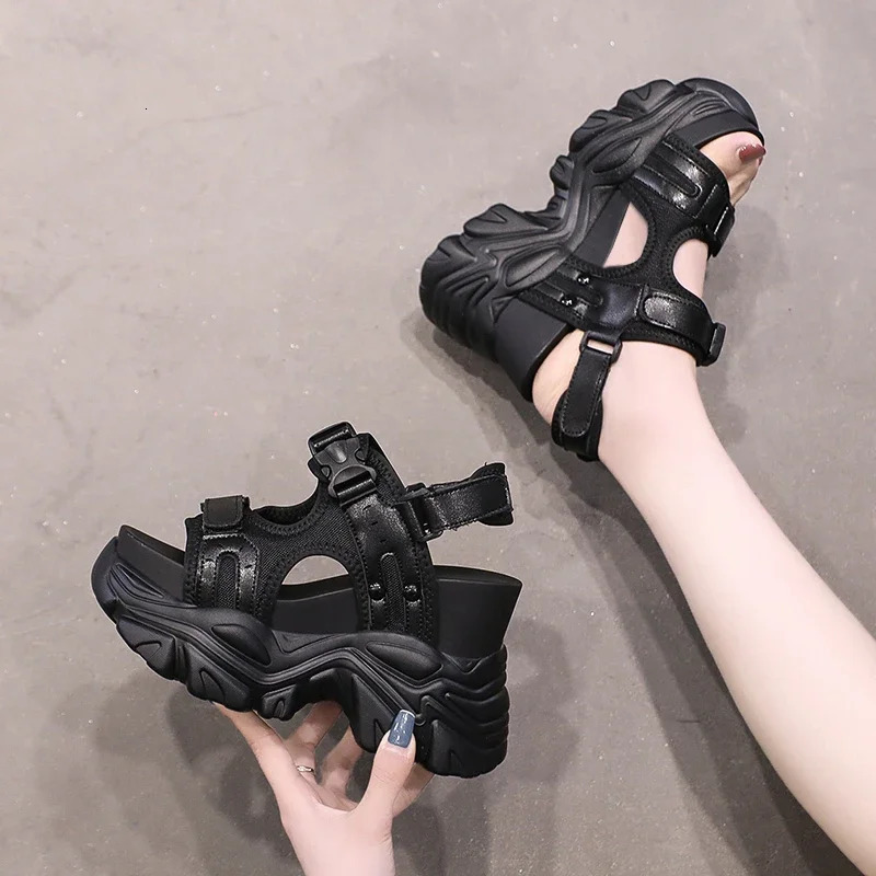 105CM y Platform Sandal 2023 High Heels Sexy Opentoed Sandals Wedge Increased Shoes Ladies Beach Summer Sandalia 260208