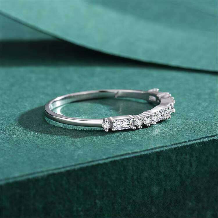 Engagement Cubic Zirconia Diamond S925 Sterling Silver Exquisite Zircon Geometric Wedding Ring For Women