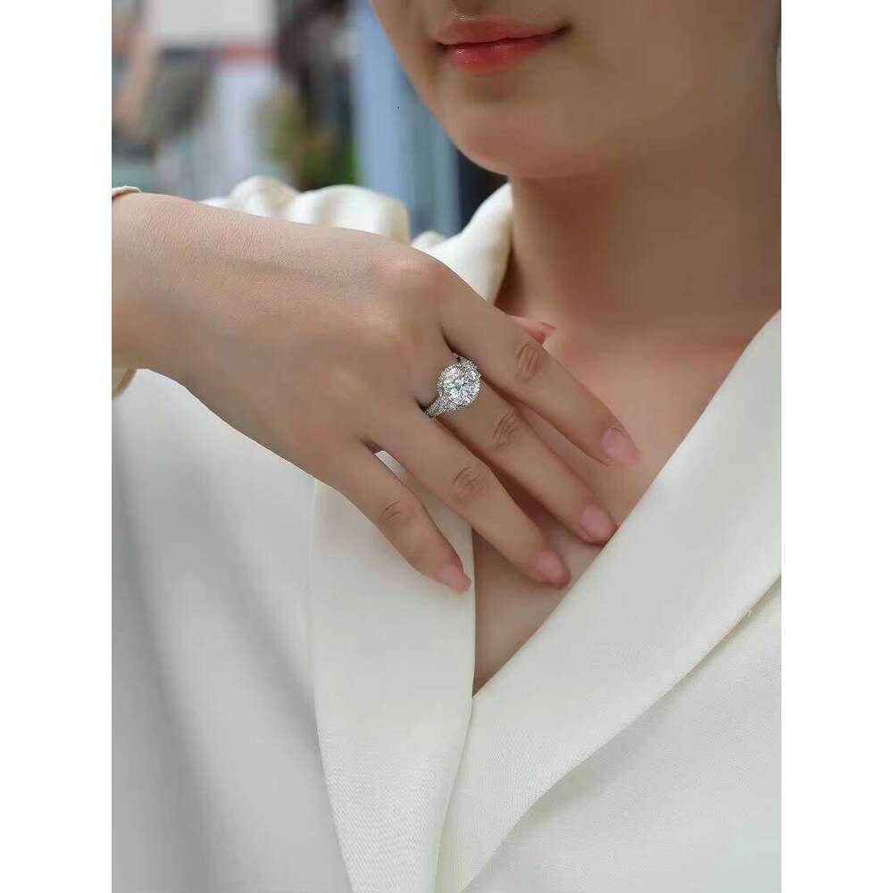 5Ct Round D Color Full Wedding Bands 5Ct 925 Silver Moissanite Women Ring With Certificate