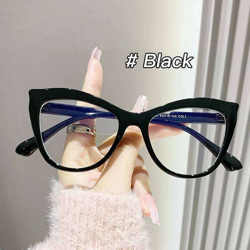 Fashion Cat Eye Reading Women Personalized Computer Eyeglasses T-shaped Optical Glasses Anti Blue Light Blocking Eyewear Y260207