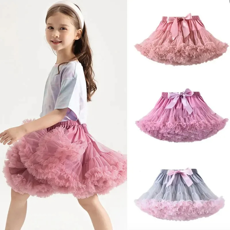 Baby Girls Tulle Tutu Skirt Ballerina Pettiskirt Fluffy Children Ballet Skirts For Party Dance Princess Girl Clothes 116Y 260207