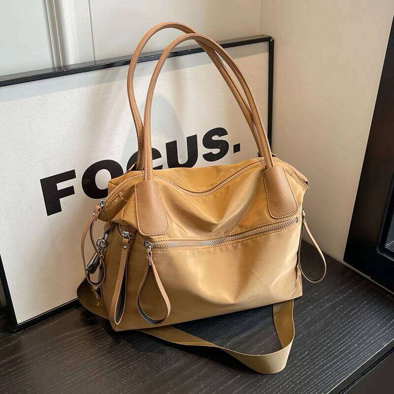 Large capacity, lightweight, simple and casual handbag, retro, fashionable, multi-functional shoulder bag, equipped with adjusta C260207