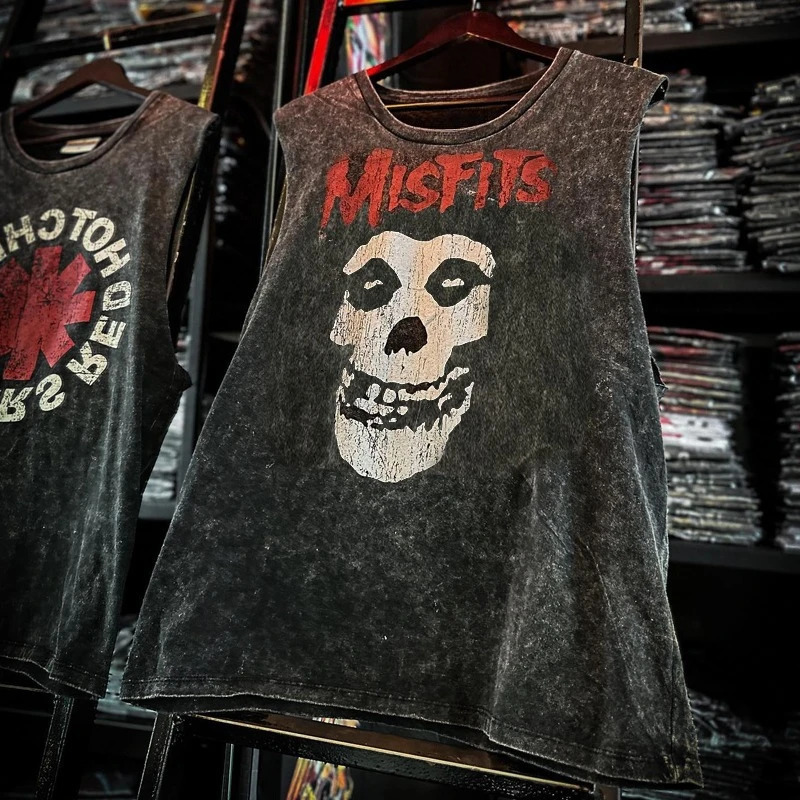 Mens Vintage American Rock Band Printed Washed Vest Sports T Shirt Sleeveless Tee HipHop Gym Clothing Tank Tops Summer 2025 260208