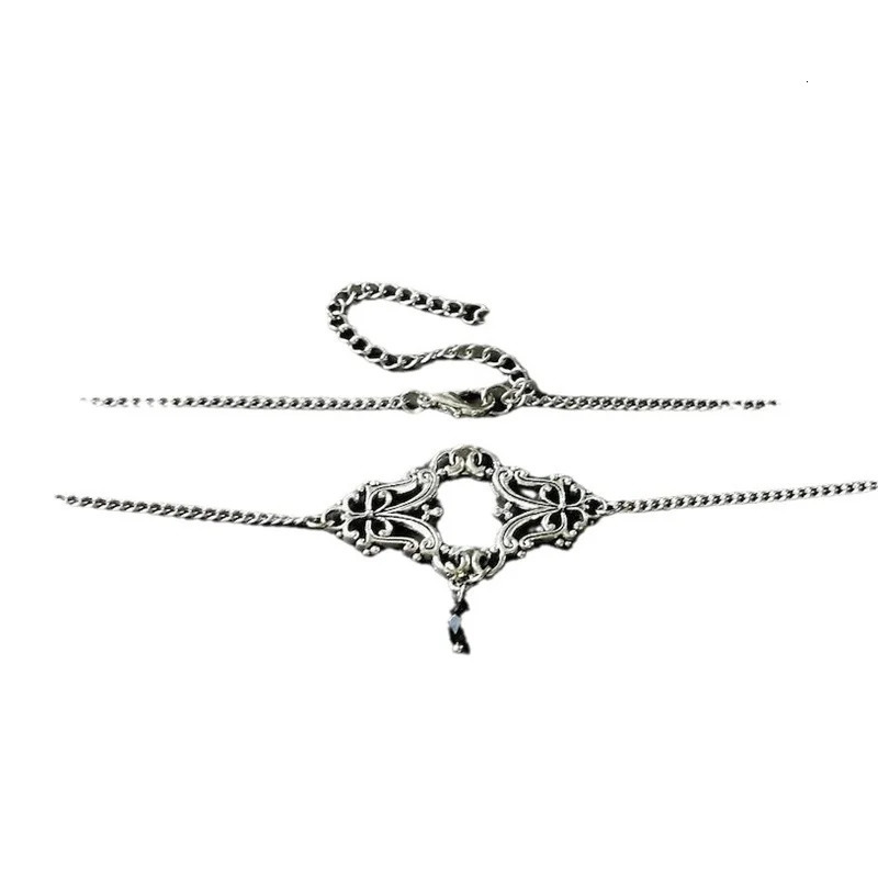Retro Style Texture Join Necklaces For Women Silver Color Stainless Steel Neck Chains For Women Jewelry Chocker 260124
