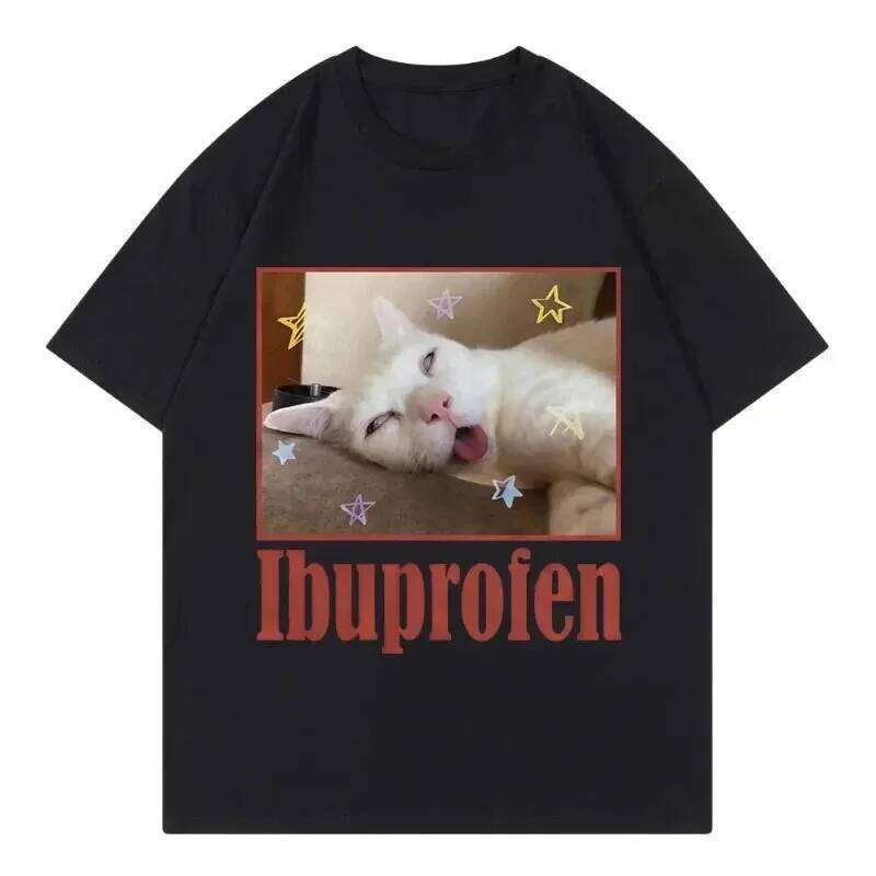Funny Housewife Cat Meme PrintedT-Shirt Women Vintage Short-sleeved Fashion Harajuku Casual Summer T-shirts Clothing Tops C260207