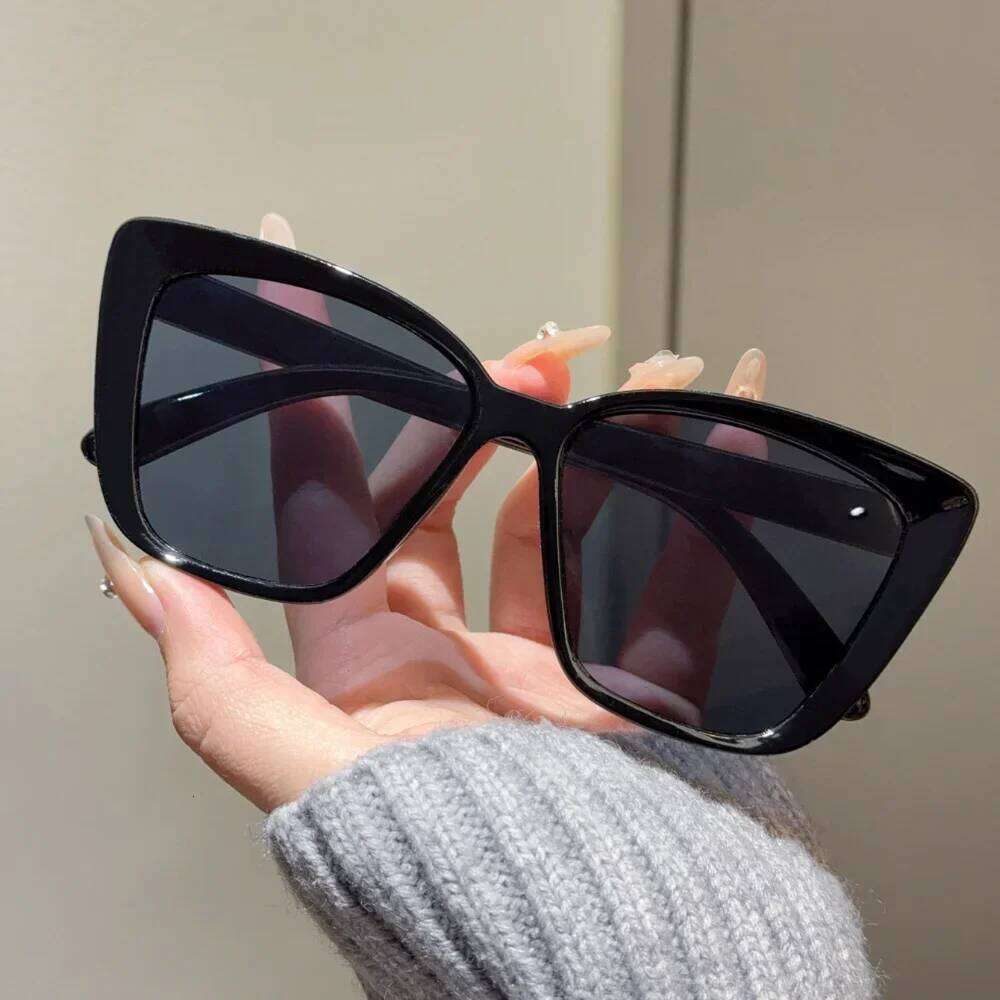 Trendy Large Frame Cat Eye Sunglasses for Women Men Retro Square Sun Glasses UV400 Protection Goggle Fashion Eyewear Shades Y260207