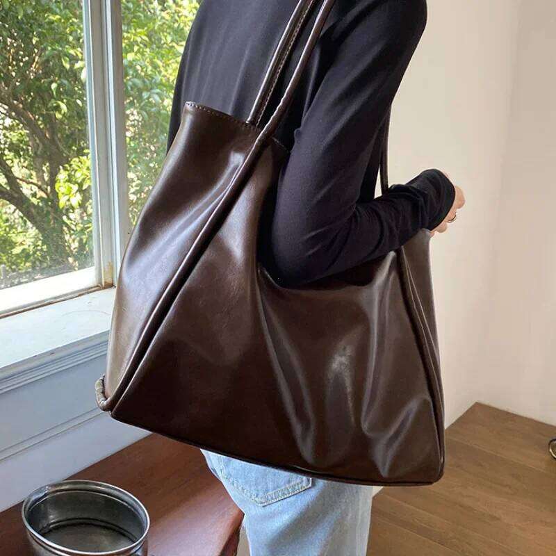 Portable Texture Tote Bag for Women, Shoulder Underarm Commuting Bag, Large Capacity, Niche Design, Autumn Winter Handbags C260207