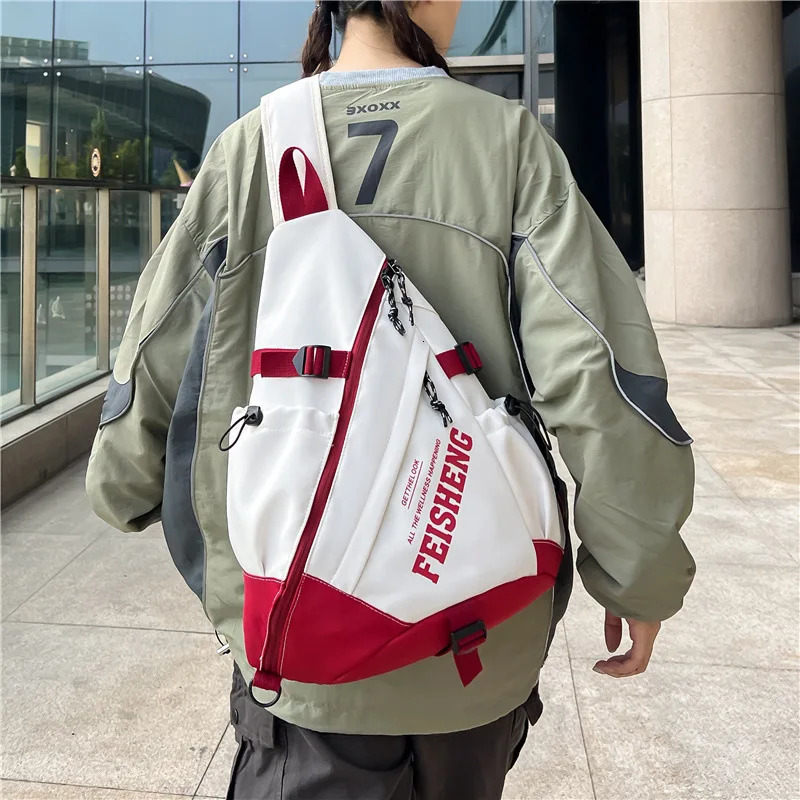 Y2k Portable Light Nylon Crossbody Bag Trendy Rucksack Travel Shoulder Bag Casual knapsack Outdoor Sports Unisex Chest Packs 260130