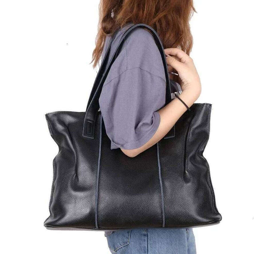 OLOEY Women's Large Capacity Cowhide Handbag Female Retro Fashion Luxury Bags Ladies Real Natural Cow Leather Shoulder Bag For Lady Advanced Sens