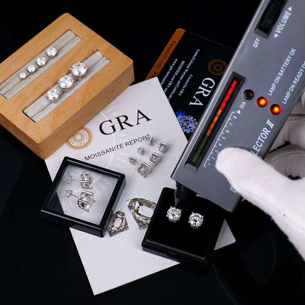 925 Silver 6.5Mm 1 Carat Sparkling Party Fine Jewelry Gifts Mossanite Moissanite Stud Earrings For Women