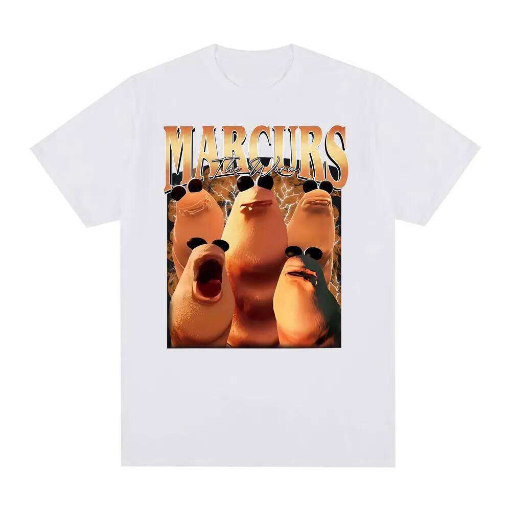Funny Marcus The Worm Meme T-shirtFashion Cartoon Vintage T-shirts Women Casual Shirt Streetwear Graphic T Shirts Summer Y2K C260207
