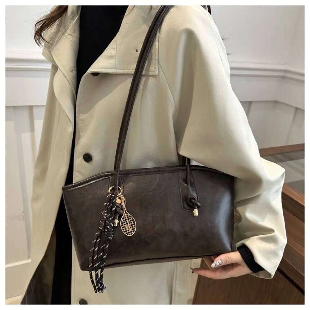 Y2K Trend Large Capacity Work Shoulder Solid Color Simple Lady Handbags PU Leather Tote Bag Women Female C260207