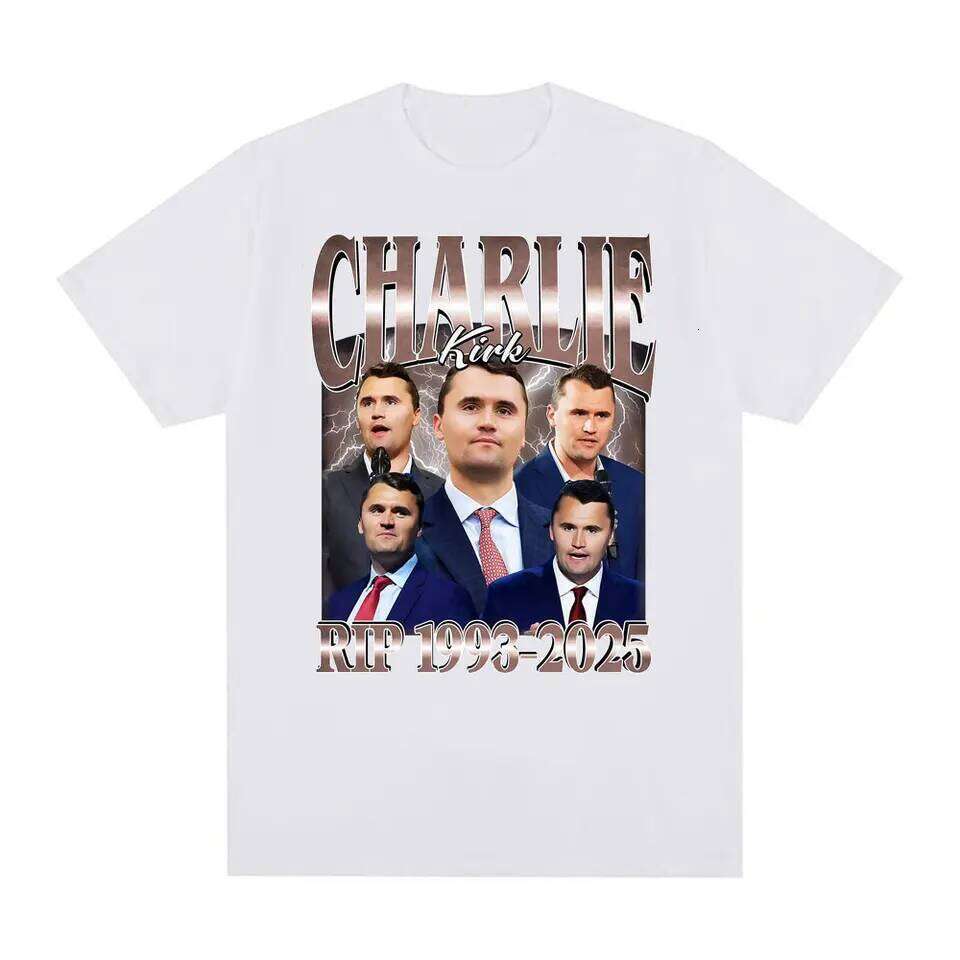 Comical Charlie Kirk RIP 1993-2025 Political Commemorative Retro Graphic Men and Women Summer Print Pure T-shirt C260207