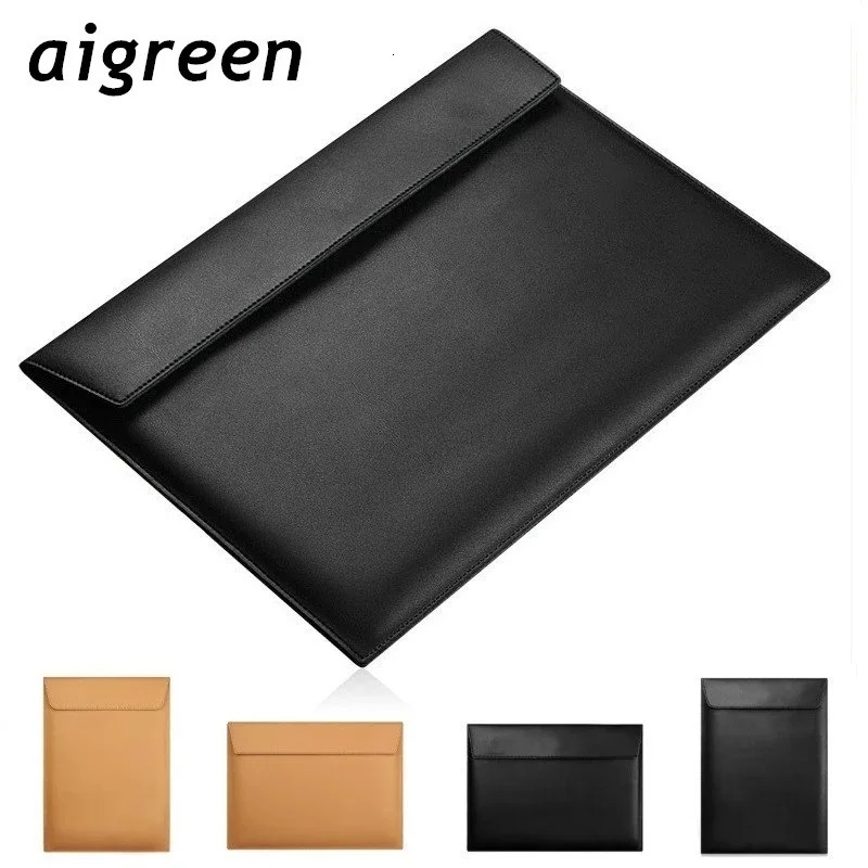 Aigreen Laptop Bag PU Leather Liner Sleeve Cover Case For Air Pro M11112131415416 Inch Notebook PC Dropship 260124