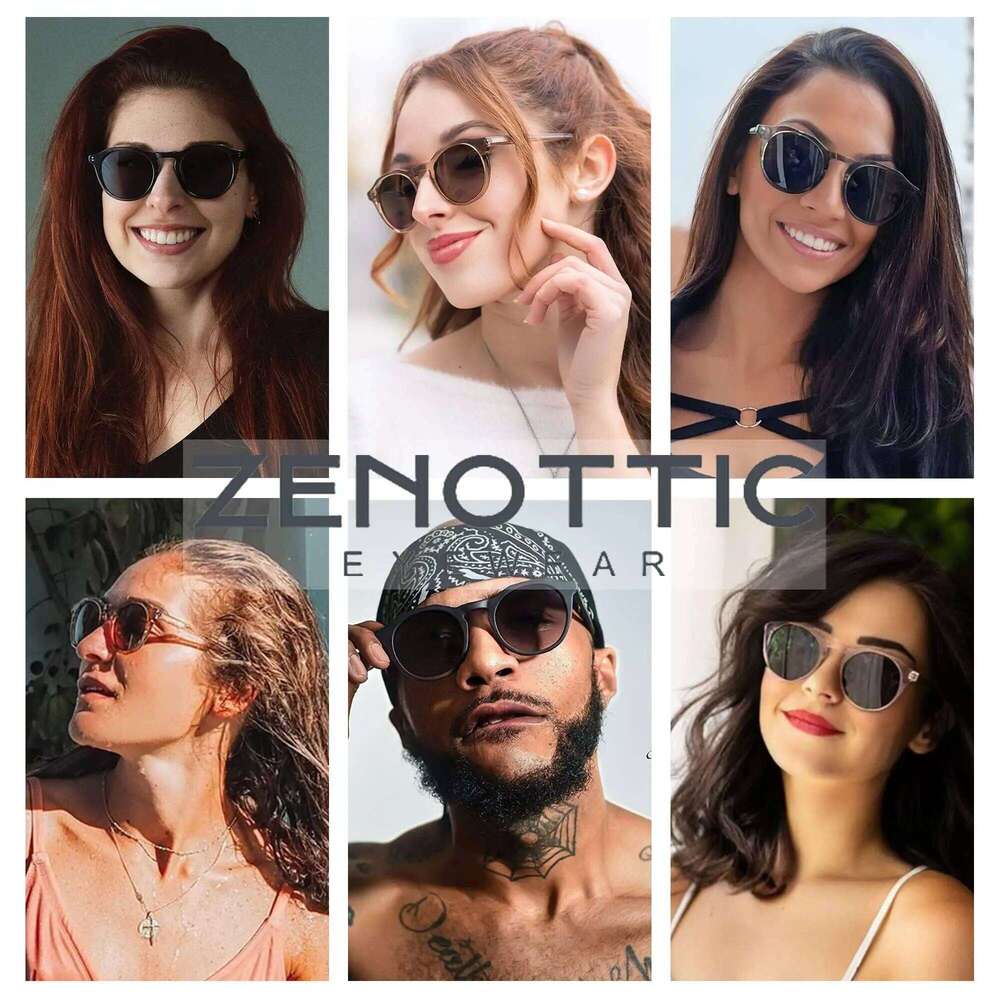 ZENOTTIC 2025 Vintage Acetate Polarized Sunglasses Women Men Luxury Brand Designer High Quality Retro Round UV400 Sun Glasses Y260207