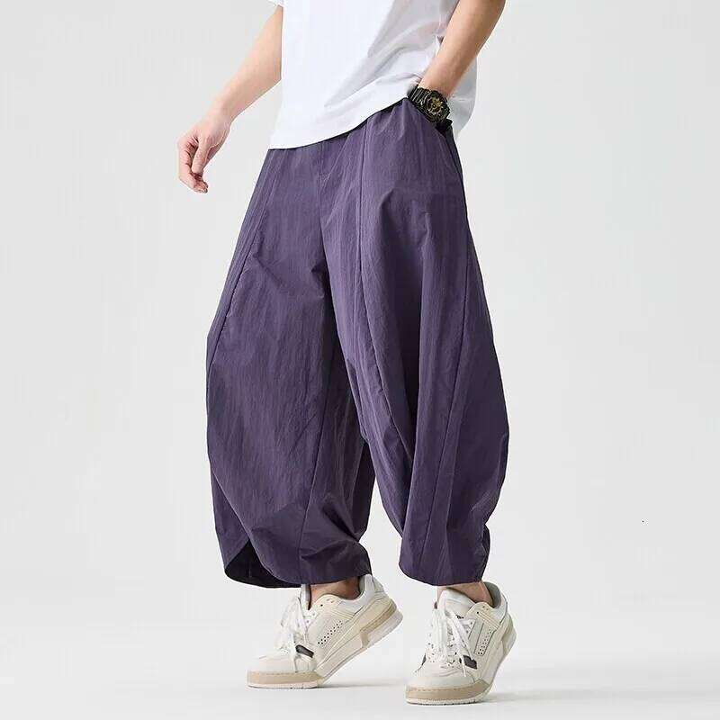 2026 Summer Wide Leg sales Casual Japanese Styles Samurai Costume Harun Pants Men Lantern Trousers Sweatpants