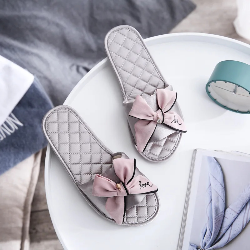 Women Slides 2025 Summer Style Fashion Slippers Sandals Flip Flops Female Casual Beach Bow Comfortable Flat Shoes 260208