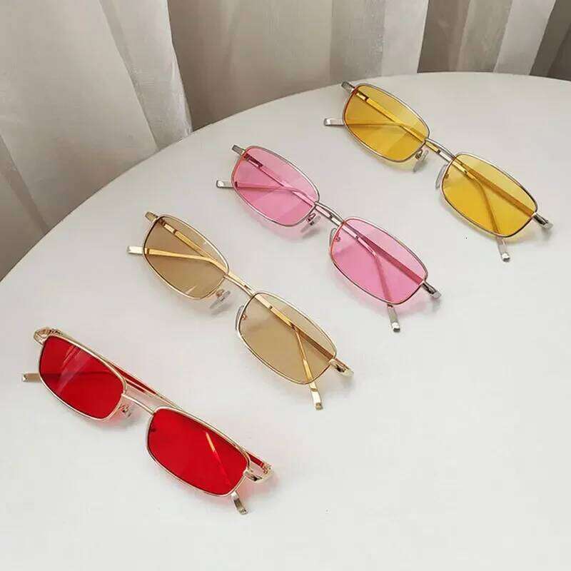 New Fashion Small Rectangle Sunglasses Men Women Vintage Square Driving Sun Glasses Luxury Brand Metal Frame Eyewear Y260207