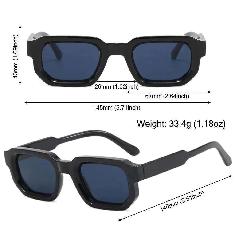 Retro UV400 Protection Square Frame Sunglasses Y2K Punk Sun Glasses Small Shades for Women & Men Y260207