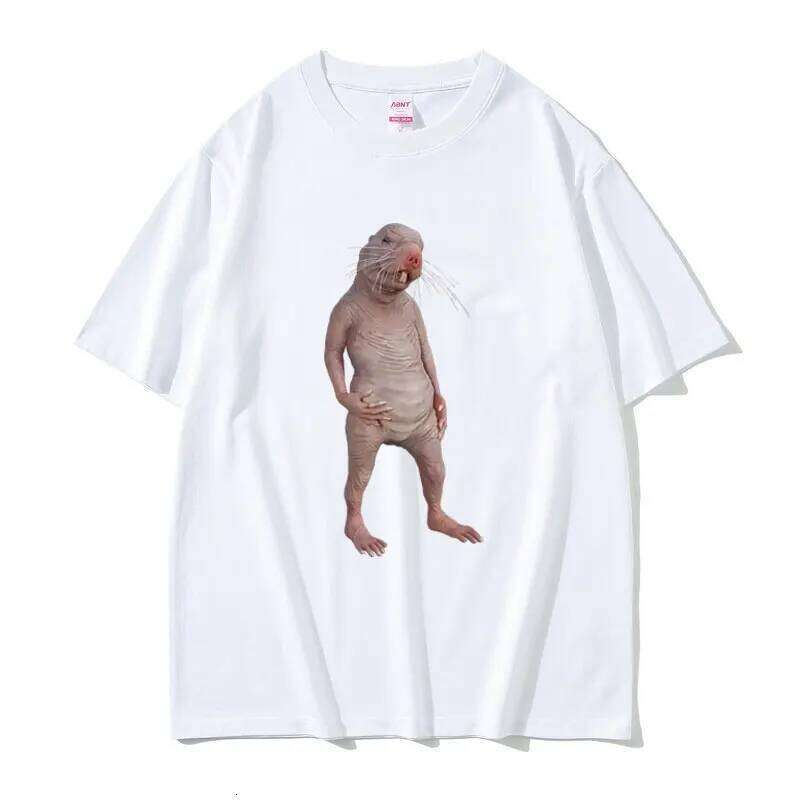I Really Like Moles, Okay? Funny Naked Mole Rat Meme T-shirt Men Women Humor Evil T Shirts Male Casual Oversized T-shirts C260207