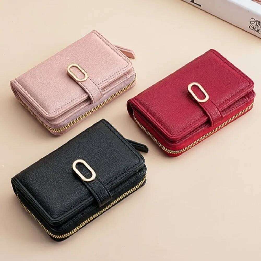 Fashion Large Capacity Women's Wallet PU Leather Zipper Coin Purse Solid Color Card Holders Women Y260206