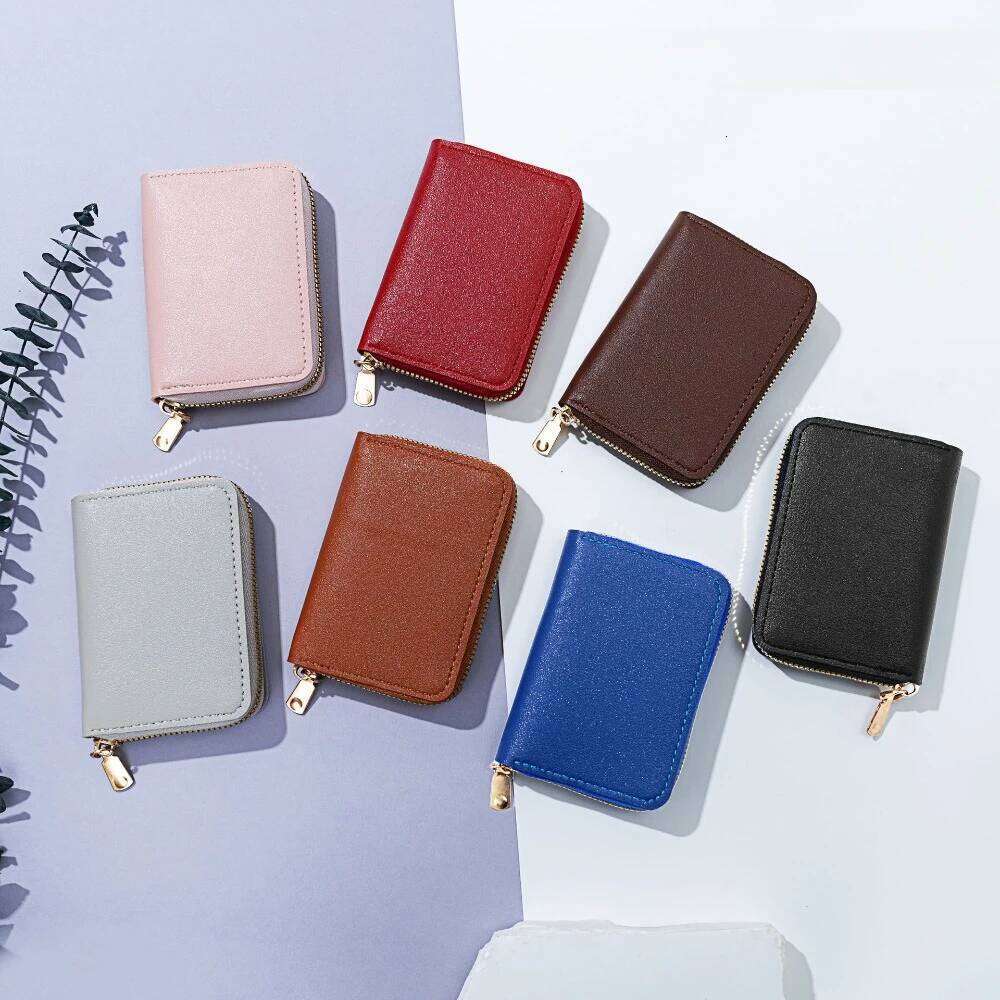 Business Solid Color ID Credit Holder New Women's Multiple Card Slots PU Leather Pocket Case Coin Purse Wallet Y260206