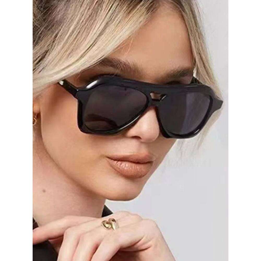 Retro Double Beam Sunglasses Women Brand Designer Glasses New Ins Fashion Personalized Gradient Eyewear Men Eyeglasses UV400 Y260207