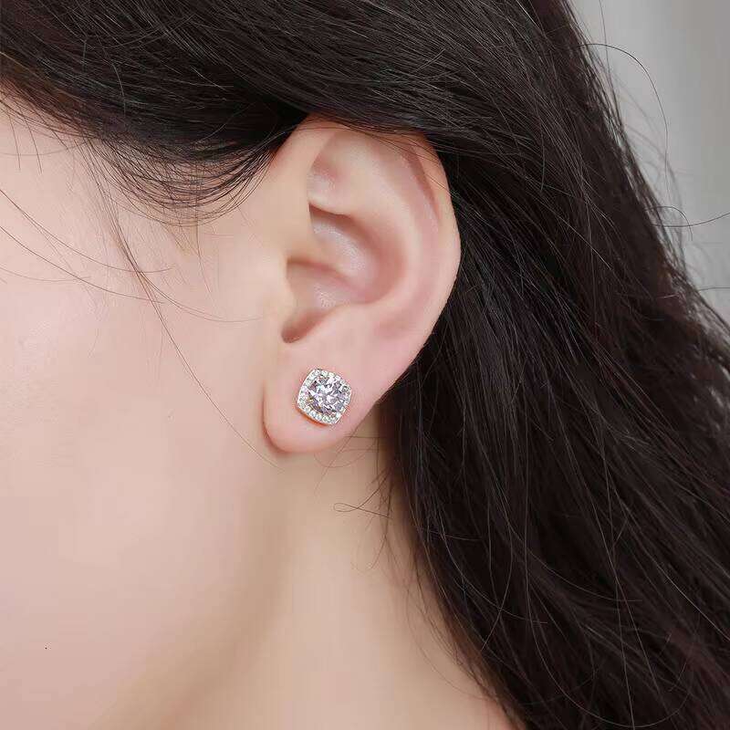 9 Wholesale Fashion Fine 925 Silver Magnetic Earrings Non Pierced Round Cut 0.5Ct Vvs1 GRA Colored Moissanite Jewelry For Men