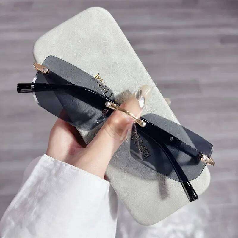 Fashion High Definition Sunglasses Men Ladies Blue Light Blocking Eye Protection Eyewear Rimless Square Frame Eyeglasses Goggle Y260207