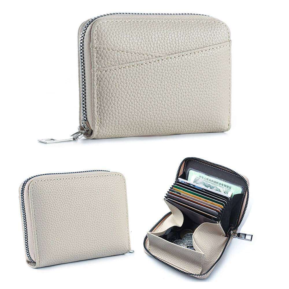 Fashion Holder Layer Zipper Coin Bag PU Leather Lychee Pattern Multi Functional Credit Card Women's Wallet Y260206