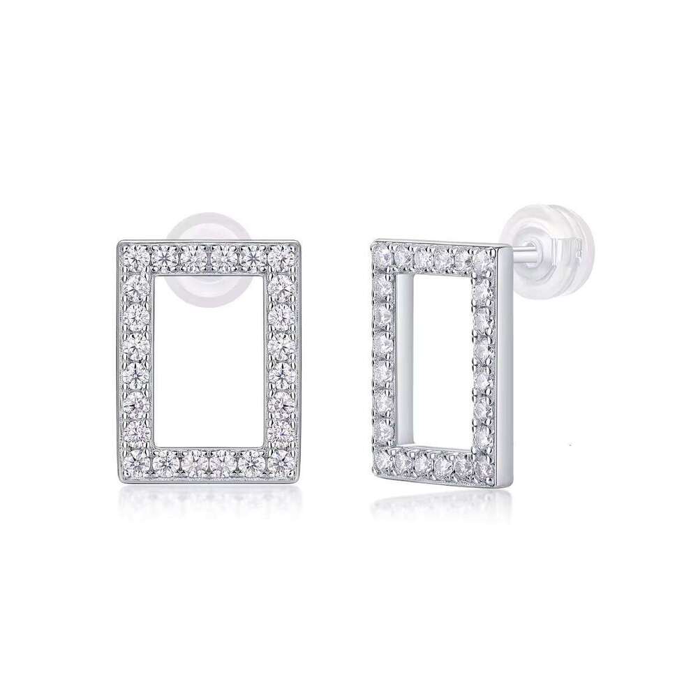 Moissanite Diamond 925 Sterling Silver Earrings Women's Wedding Jewelry