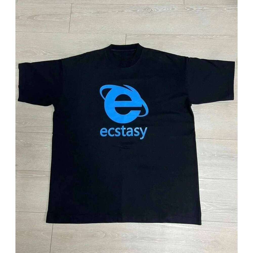 Streetwear Ecstasy New T Shirt Y2K Men's Harajuku White T-shirt Letter Pattern Printing Oversize Loose Short-sleeved Gothic Top C260207