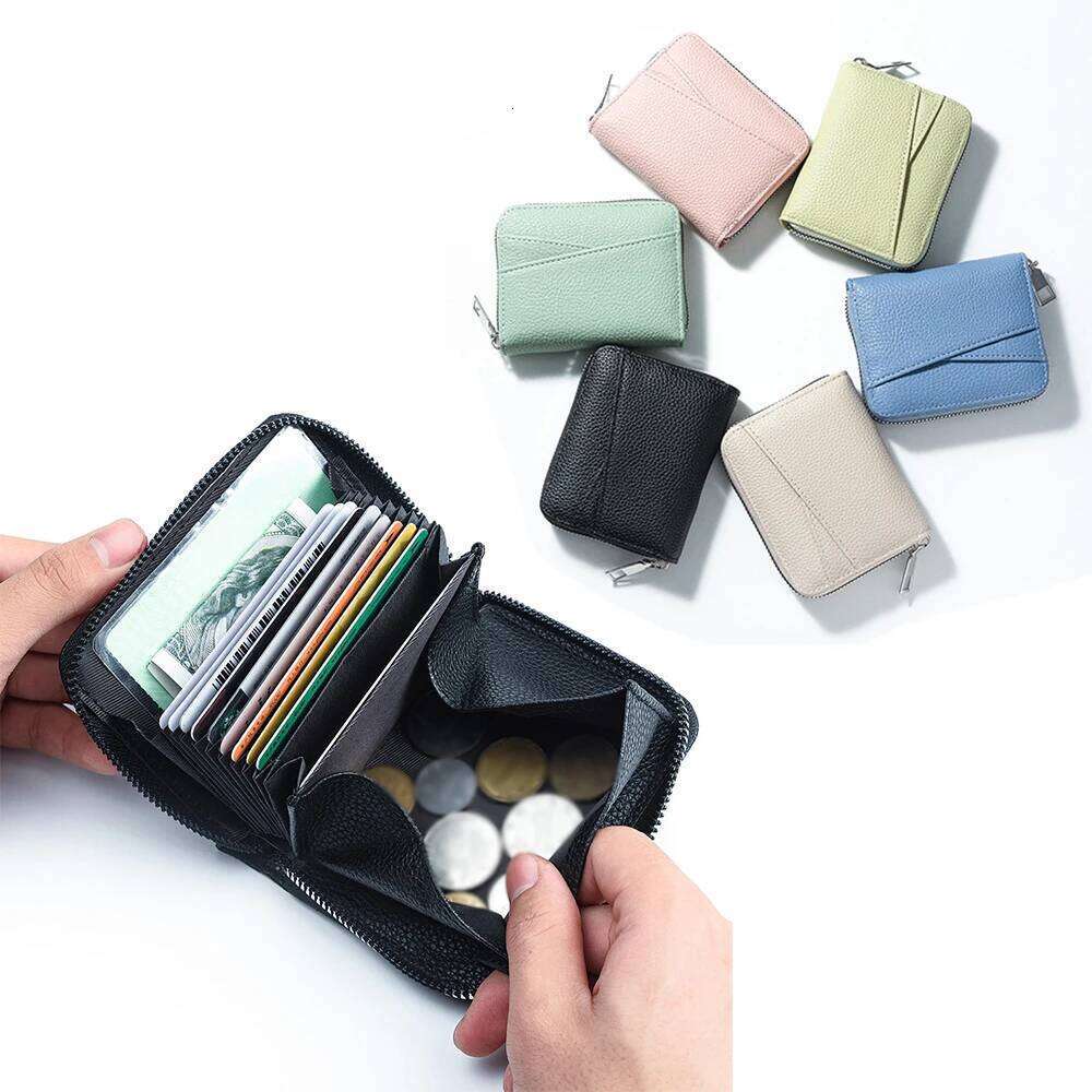 Fashion Holder Layer Zipper Coin Bag PU Leather Lychee Pattern Multi Functional Credit Card Women's Wallet Y260206