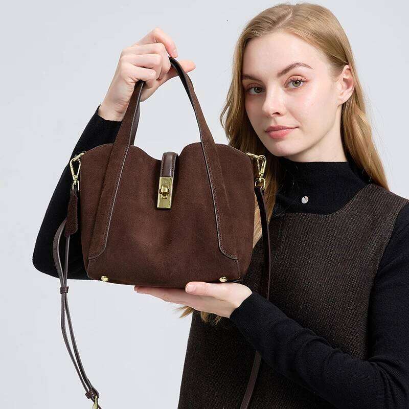 Autumn And Winter Women's Natural Suede Handbag Female Designer Luxury Crossbody Shoulder bag Leather Tote Bags C260207