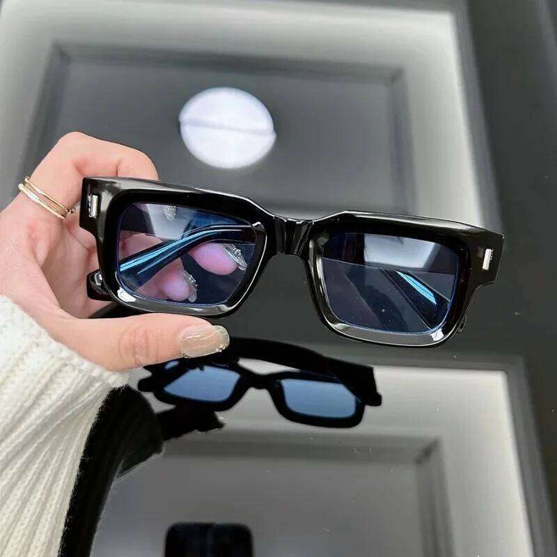 Vintage Square Sunglasses Men Women Brand Designer Rivet Sun Glasses Male Female Fashion Ocean Mirror UV400 Oculos De Sol Y260207