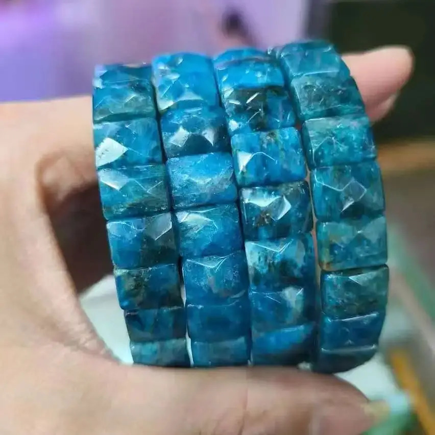 AAA Natural Crystal Fluorite Citrine 912mm Square Beads Energy Bracelet Natural Gemstone Bangle for Man for Woman Wholesale 260202