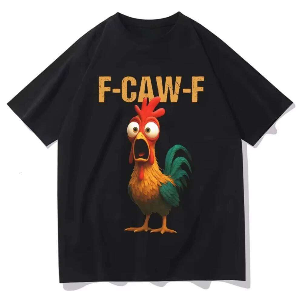 Summer Funny Caw F Harajuku New Short Sleeves Top Mens Humor Unisex T Shirt Chicken Aesthetic Casual summer Tshirt C260207