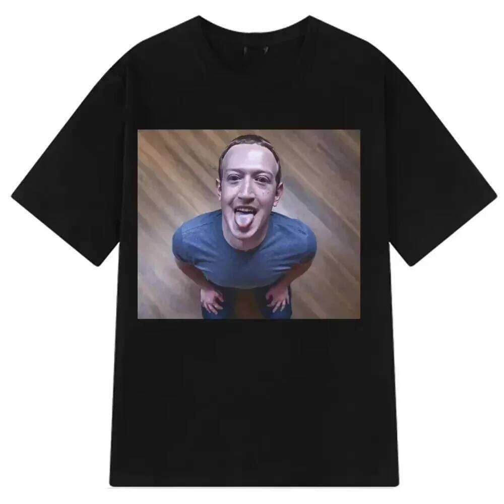 Funny Bad Expression Mark Zuckerberg Good Joke Womens Short-sleeved Graphic T-shirt Summer Streetwear C260207