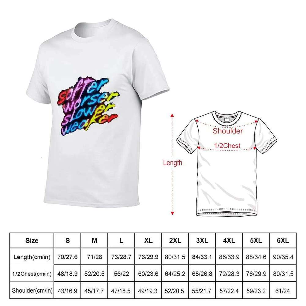 Softer Worser Slower Weaker for man pack white anime t shirts oversize T-Shirt C260207