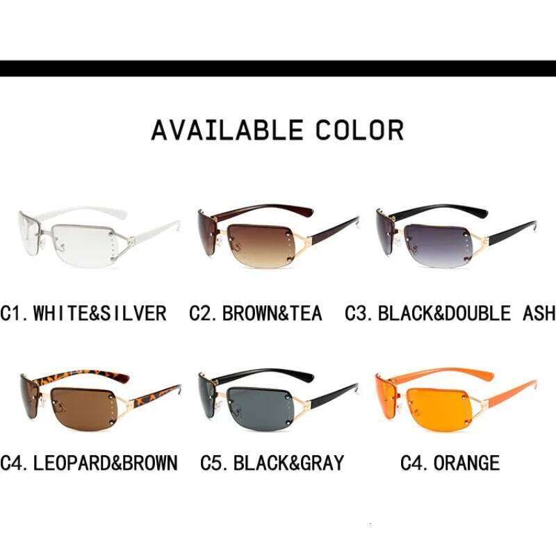 New Diamond Y2K Sunglasses Women Luxury Sexy Rimless Sun Glasses Men UV400 Goggle Outdoor Driving Style Fashion Eyewear Shades Y260207