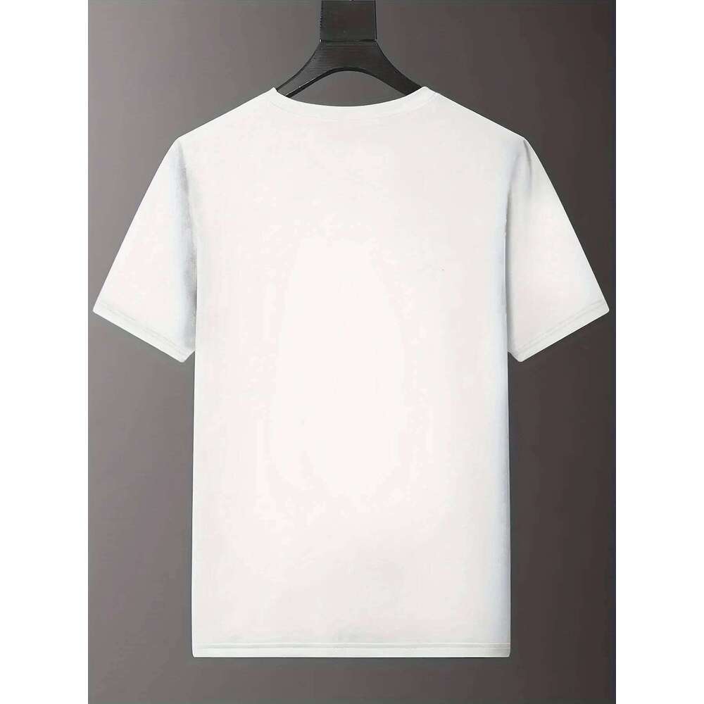 Men Summer Loose Printed T-Shirts Casual Round Neck Short Sleeve Versatile Fashion Basic Daily Wear All-Match Tops C260207