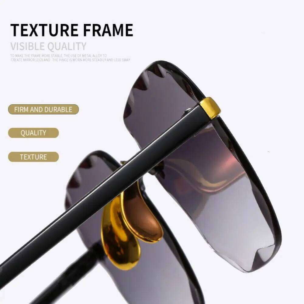 New UV400 Rimless Vintage Women Shades Gradient Sunglasses for Summer Y260207