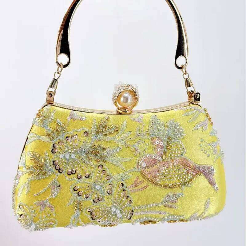 New Fashion Chinese Style Women's Embroidered Sequin Evening Clutch High-end Party Handbags Premium Dress Crossbody Bag
