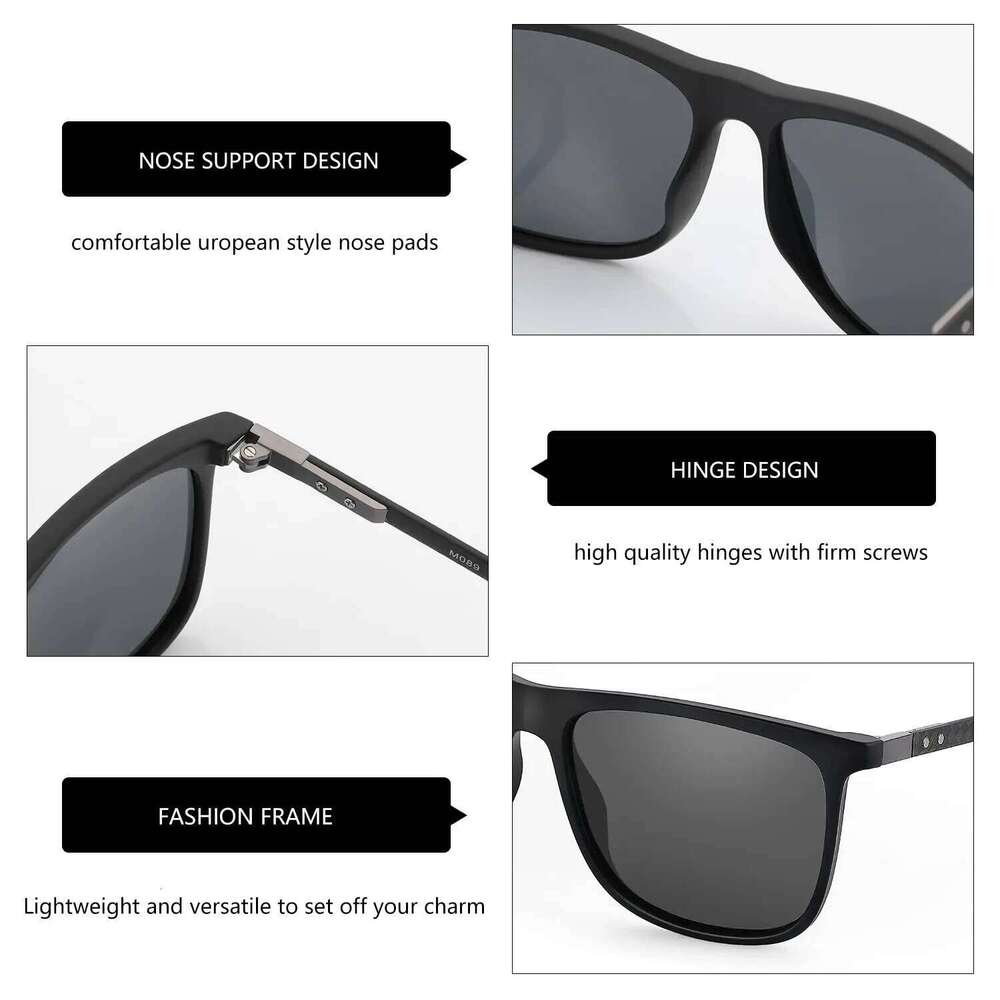 ZENOTTIC Square Polarized Sunglasses for Men Ultralight Carbon Fiber Sun Glasses Driving Fishing Golf Sports UV400 Protection Y260207