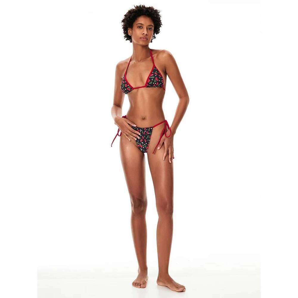 Women 2 Piece Bikini Sets Backless Halter Tops Bra and Bandage Thong for Beachwear Bathing Suit C260207