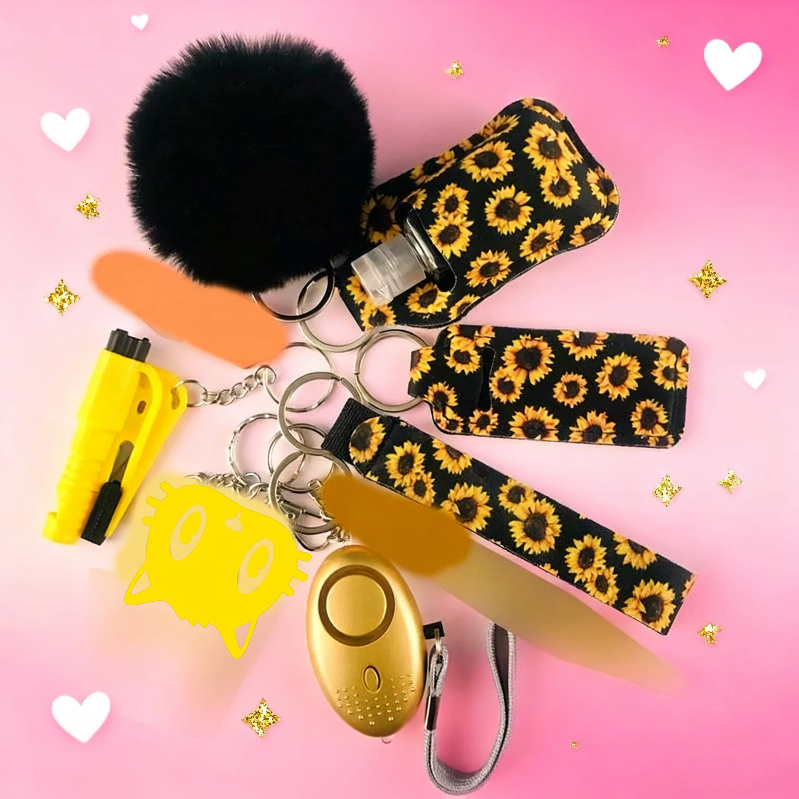 10Pcs Girl Security Self Defense Keychain Protection Personal Defensive Alarm Key chain Accessories Women Product 260107