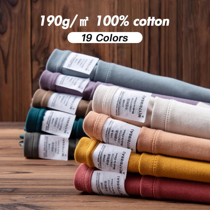 67oz 190gsm Combed Cotton Tees Tshirts Mens Solid Tops Woman Male Custom Team Uniform Class Clothes Summer Customization 260114