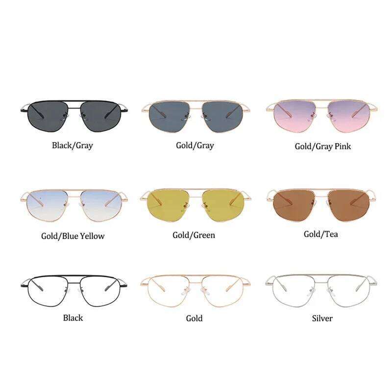 Classic Metal Sunglasses Men Luxury Brand Design Trendy Square Sun Glasses Shades For Women UV400 Gafas De Sol Y260207